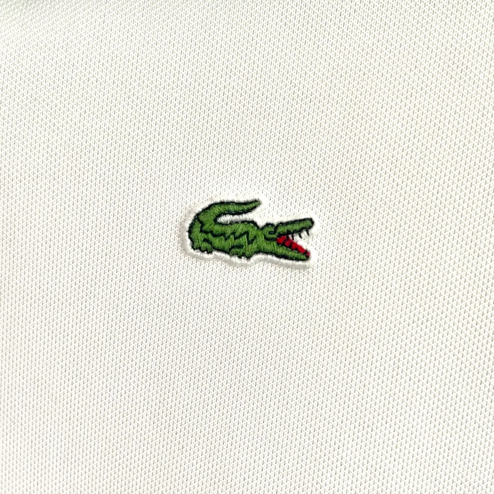 Lacoste White Sleeveless Polo Top with Black Trim - Picture 3 of 5